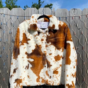 Pastel Paw Print Fuzzy Winter Coat Jacket Hoodie Cute | Kawaii Babe Brown