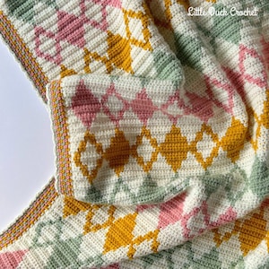 Harley Diamond Blanket Pattern | Crochet Pattern | PDF Pattern | Tapestry Crochet Pattern | Baby Blanket Pattern | Throw Blanket PDF