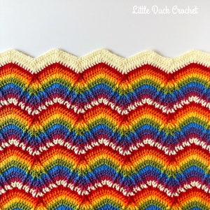 Rainbow Ripples Blanket PDF Crochet Pattern, Instant Download, Crochet Blanket Pattern image 4
