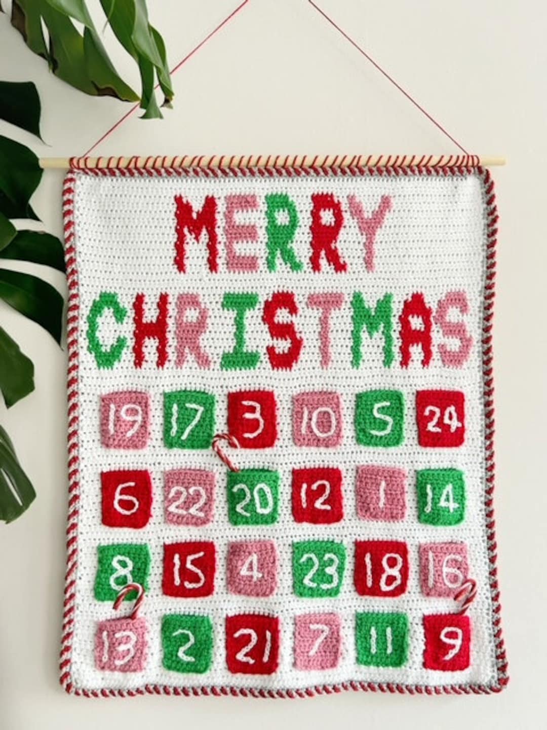 Very Merry Christmas Advent Calendar PDF Pattern Christmas Advent