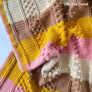 Sundae Bobble Blanket PDF Crochet Pattern, Instant Download, Crochet Blanket Pattern