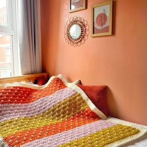 Schneefall Decke PDF Häkelanleitung, Super Chunky Blanket Pattern, Instant Download, Häkeldecke Muster Bild 1