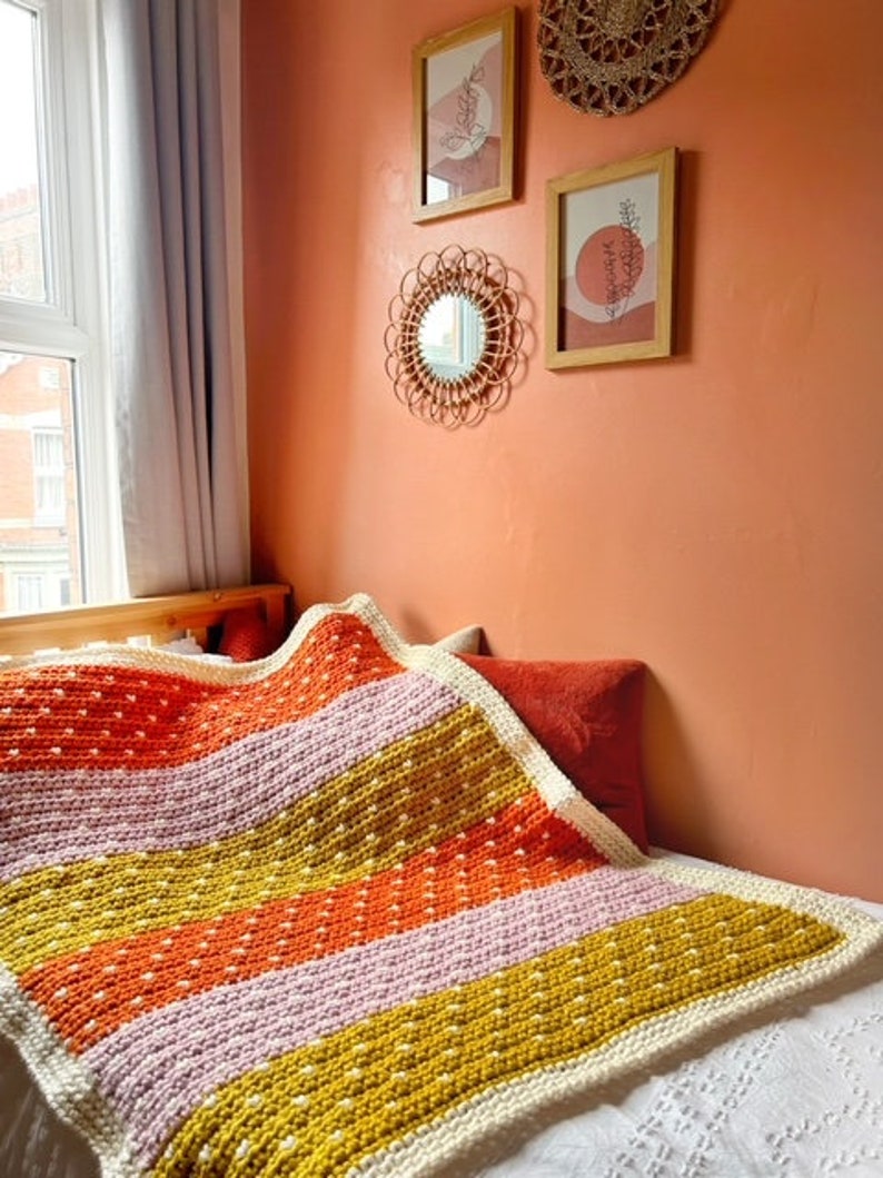 Schneefall Decke PDF Häkelanleitung, Super Chunky Blanket Pattern, Instant Download, Häkeldecke Muster Bild 1