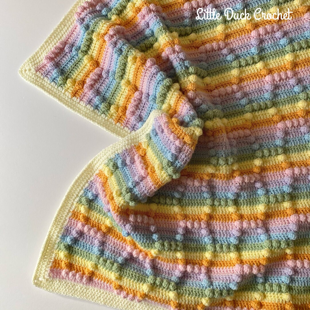 手編みブランケット　White Bubbles Cafe Au Lait A simple blanket♡Something went wrong along the way but I