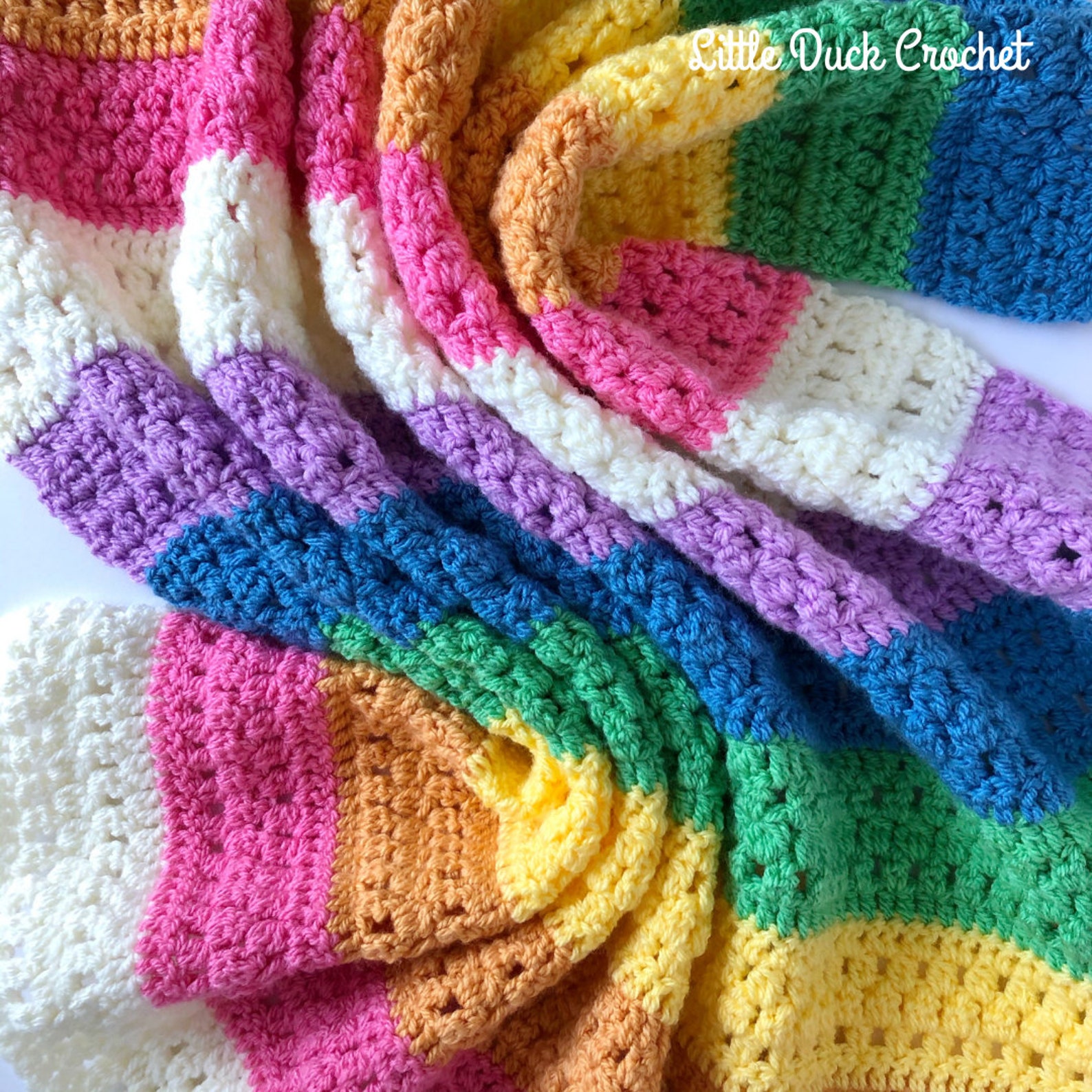 Rainbow Stripes Blanket PDF Crochet Pattern Instant Download | Etsy