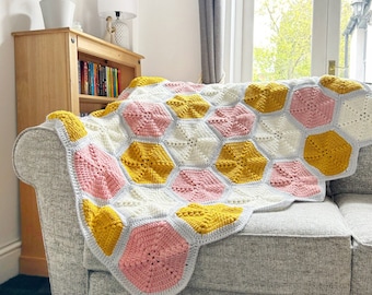 Hexi Puff Blanket PDF Crochet Pattern | Instant Download | Crochet Blanket Pattern | PDF Crochet Pattern