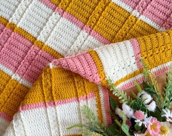 Patrón de manta August Daze, patrón de crochet en PDF, descarga instantánea, patrón de manta de crochet