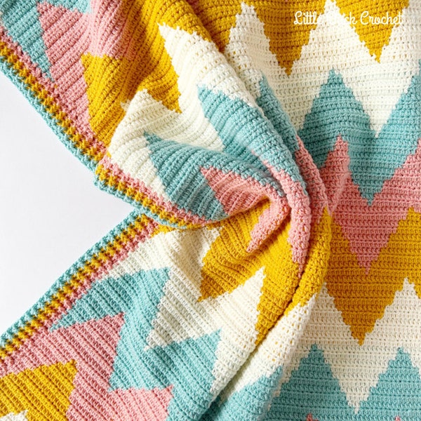 Cosy Chevron Blanket Pattern | Crochet Pattern | PDF Pattern | Tapestry Crochet Pattern | Baby Blanket Pattern | Throw Blanket PDF