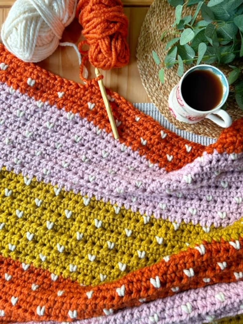 Schneefall Decke PDF Häkelanleitung, Super Chunky Blanket Pattern, Instant Download, Häkeldecke Muster Bild 7