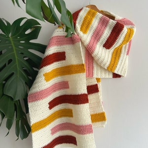 Colour Block Scarf Pattern | PDF Crochet Pattern | Crochet Scarf Pattern