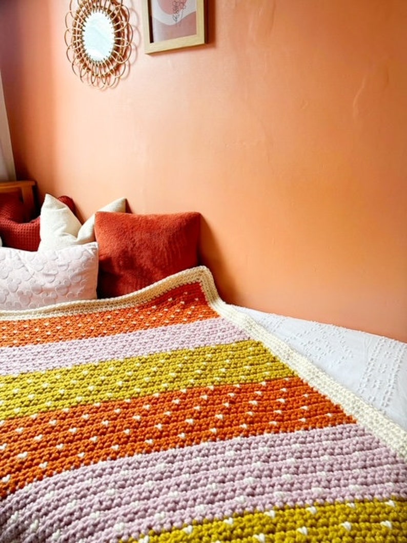 Schneefall Decke PDF Häkelanleitung, Super Chunky Blanket Pattern, Instant Download, Häkeldecke Muster Bild 5