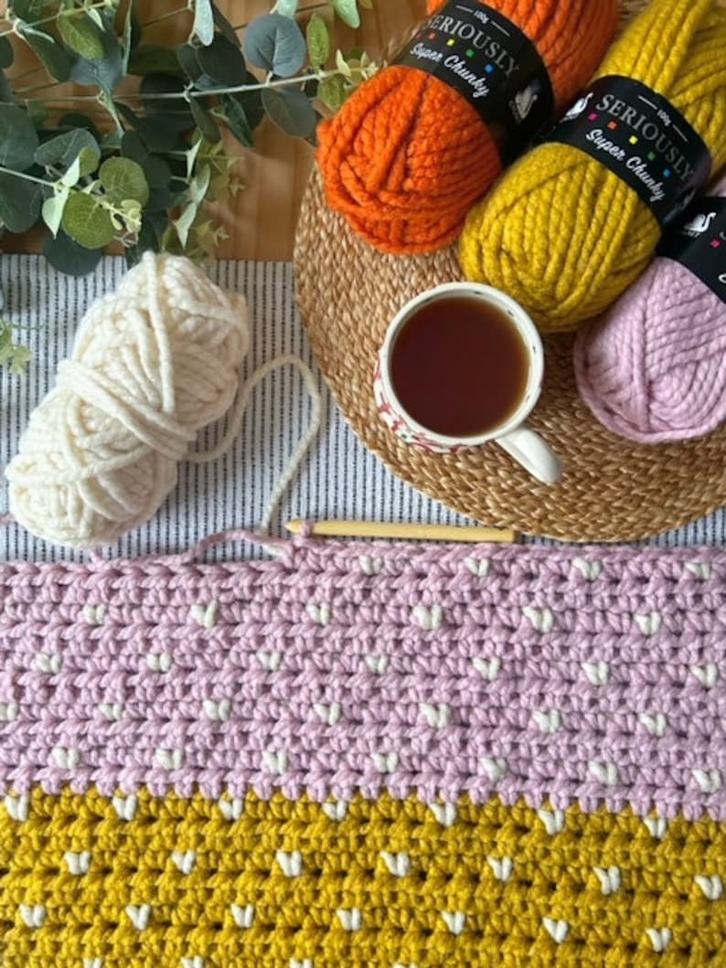 Schneefall Decke PDF Häkelanleitung, Super Chunky Blanket Pattern, Instant Download, Häkeldecke Muster Bild 4