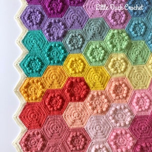 Hexi Bobble Blanket PDF Crochet Pattern, Instant Download, Crochet Blanket Pattern