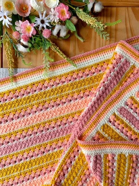 Peachy Keen Blanket PDF Crochet Pattern, Instant Download, Crochet Blanket Pattern