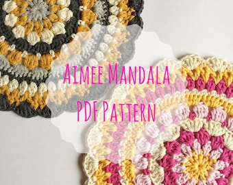 Crochet Mandala Pattern, PDF Pattern, Placemat Pattern, Doily Pattern