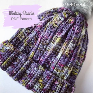 Wintery Beanie pattern, Crochet beanie pattern, crochet hat pattern, PDF