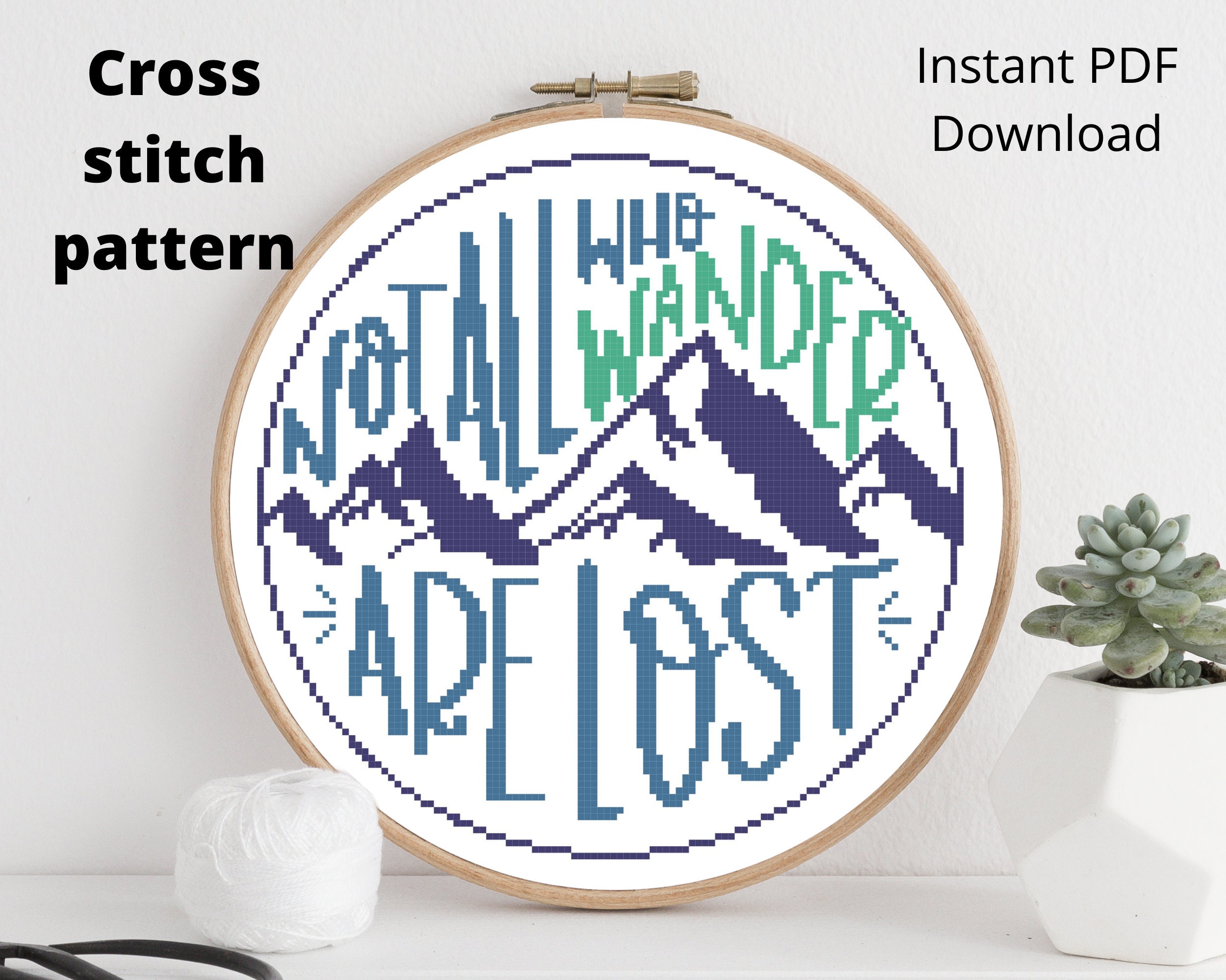 Let's Get Lost cross stitch PDF/pattern