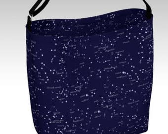 Constellations of the Northern Hemisphere Tote Bag - zodiac - satchel - craft bag - grocery bag