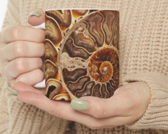 Ammonite Fossil Mug - Fossils - Fossil Hunting - Geology - Minerals - Paleontology Mug - Science Gift