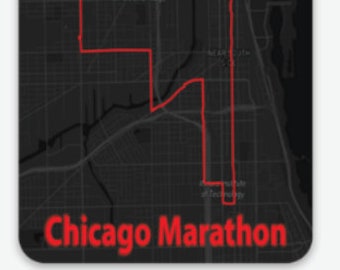 Etiqueta engomada del campo de carreras del maratón de Chicago - Maratón Major - Chicago - Maratón - Etiqueta engomada del corredor - Regalo del corredor - Maratón de Chicago