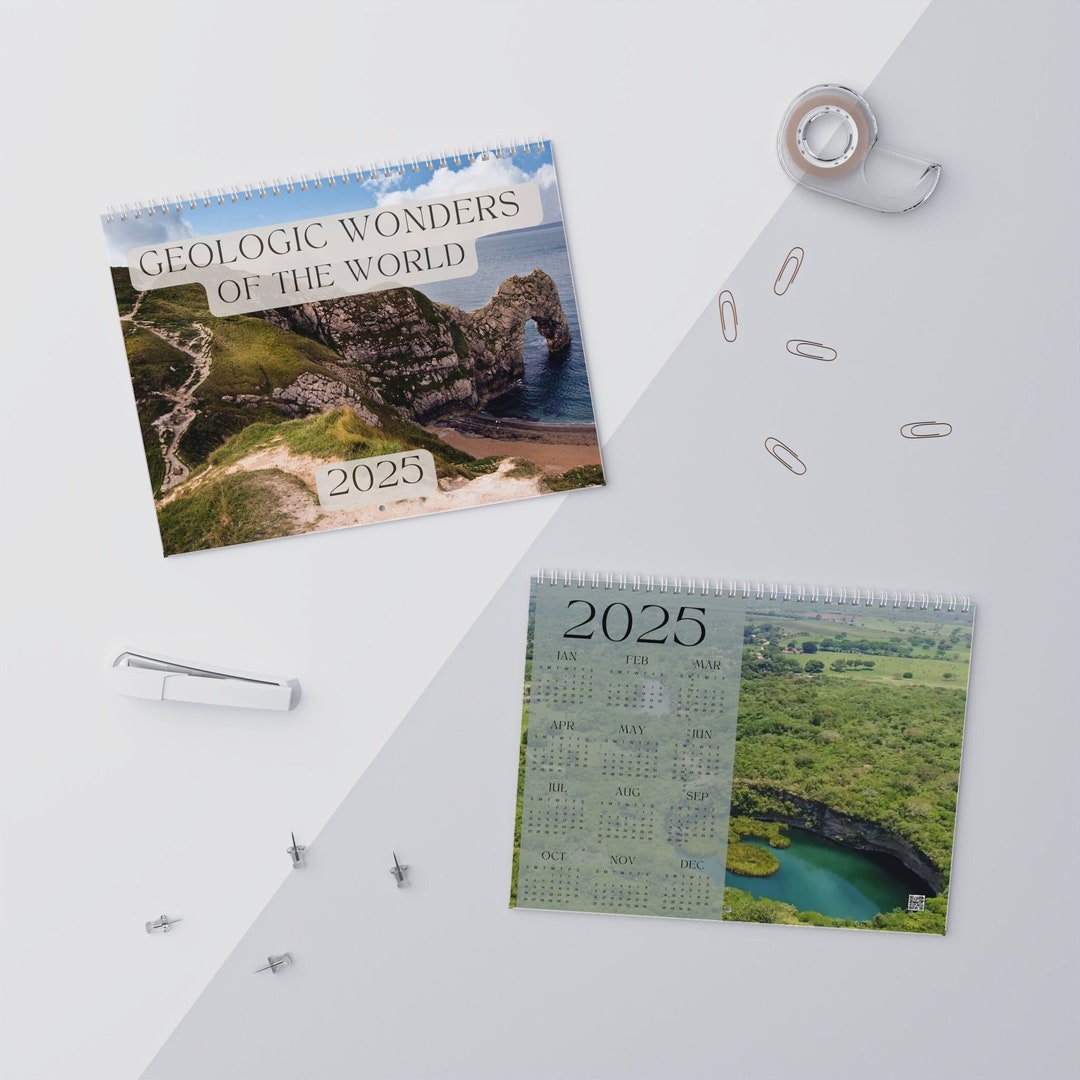 Geologic Wonders of the World Calendar Science Calendar Geology Gift 2025 Etsy