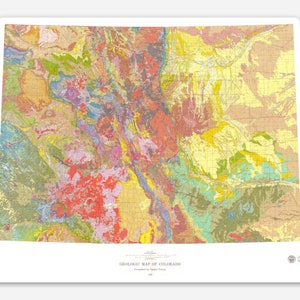Colorado Geologischer Karten Aufkleber - Geologischer Karten Aufkleber - Karte - Geologie - Berge - Colorado - Geologie - Wissenschaft Geschenk - Wissenschaft Aufkleber