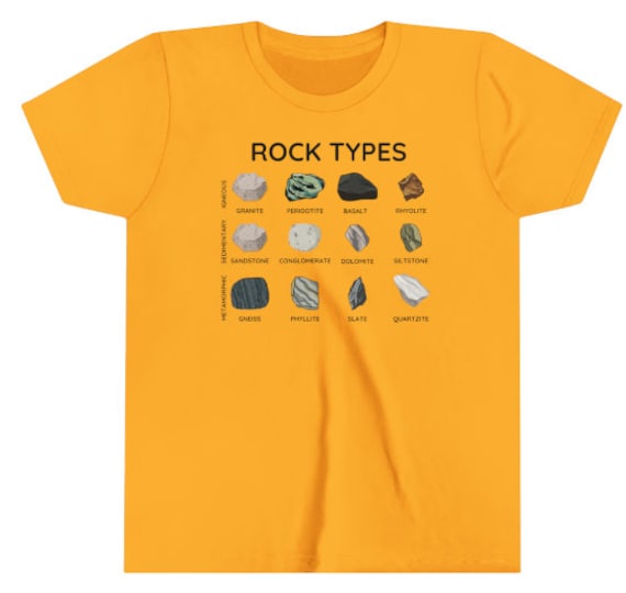 Rock Types T-shirt - kids science shirt - geology rocks - science gift for kids - geology shirt - geologist shirt - youth t-shirt