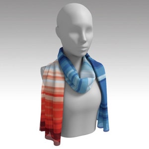 Climate Warming - Climage Change - Warming Climate Stripes Scarf - Climate Awareness - Climate Change Gift - science - silk - polychiffon