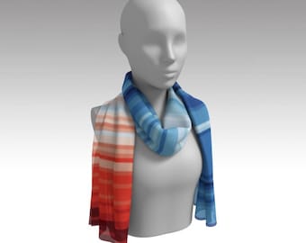 Climate Warming - Climate Change - Warming Climate Stripes Scarf - Climate Awareness - Climate Change Gift - science - silk - polychiffon