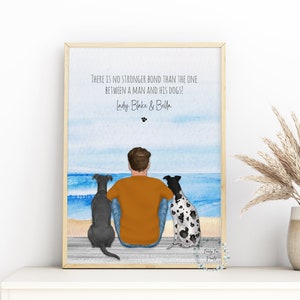 Personalised Man's Best Friend | Man & Dog Print | Birthday Gift For Boyfriend Husband | Office Wall Art Decor | Dog Owner Gift | Dog Dad