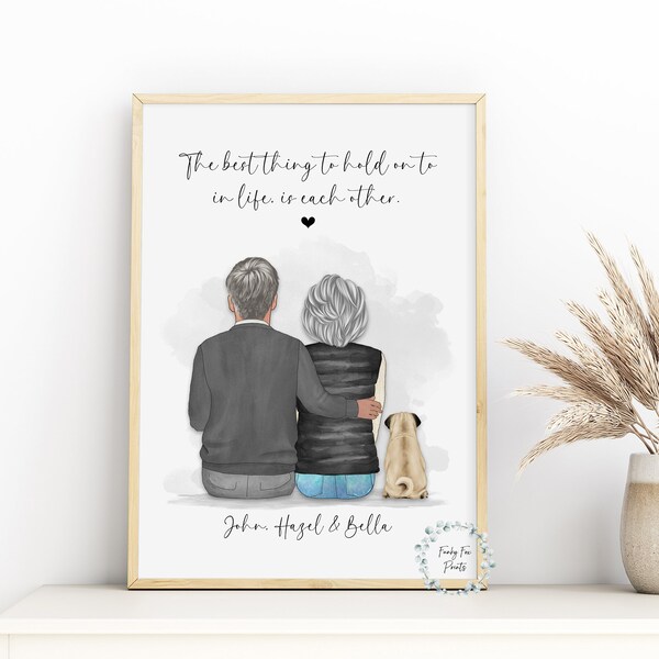 Personalised Grandparent Print | Grandparent Anniversary Gift | Birthday Gift For My Husband Or Wife | Mum & Dad Gift | Elderly Couple Gift