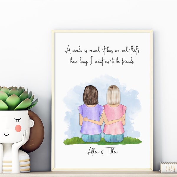 Childhood Friends | Little Girls Print | Little Boys Print | Best Friends | Kids Birthday Gift | Best Friend Gift | Sisters | Brothers