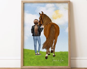 Personalisierte Pferdedruck | Pferdedruck | Pferdeportrait | Bester Freund Geschenk | Personalisiertes Geschenk Personalisierter Druck