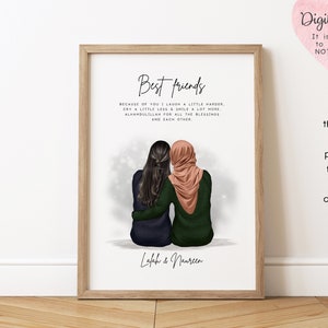 Moslimvriendschap | Eid-cadeau | Sisters In Deen | Alhamdulillah | Moslimzusterschap | Religieuze zusters | Islamitisch cadeau