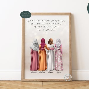 Muslim Friendship Eid Gift Sisters In Deen Alhamdulillah Muslim Sisterhood Sisters In Religion Islamic Gift image 1