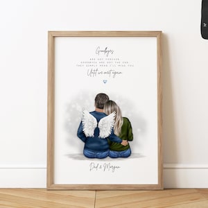 Impresión conmemorativa de papá en el cielo / Impresión personalizada de papá e hijo o hija / En memoria amorosa / Regalo de condolencia / Duelo / Regalo de condolencia