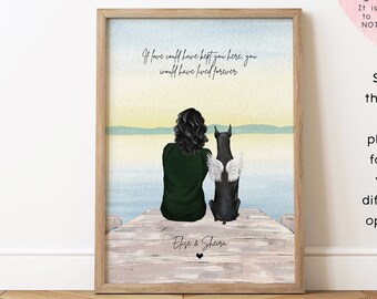 Owner & Pet Print | Dog Loss Gift | Pet Loss Gift | Bereavement Gift | Condolence Gift | Dog Memorial • Sympathy Gift | Rainbow Bridge Print