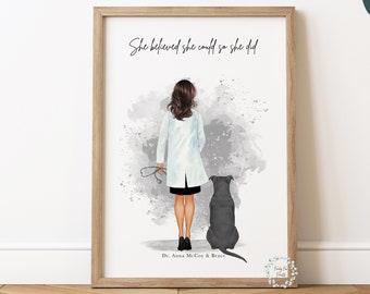 Doctor & Pet Graduation Gift | Consultant Graduation Gift | OBGYN Gift | Doctor Gift | Retirement Gift | Colleague New Job Gift | NHS Doctor