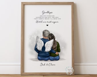 Dad In Heaven Memorial Print | Personalised Dad & Son or Daughter | In Loving Memory Print | Sympathy Gift | Bereavement | Condolence Gift