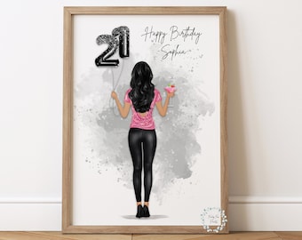 Personalised 16th 18th 21st 30th Any Age | Gift For Daughter Sister Granddaughter Niece Best Friend | Keepsake Gift | Birthday Poster Decor