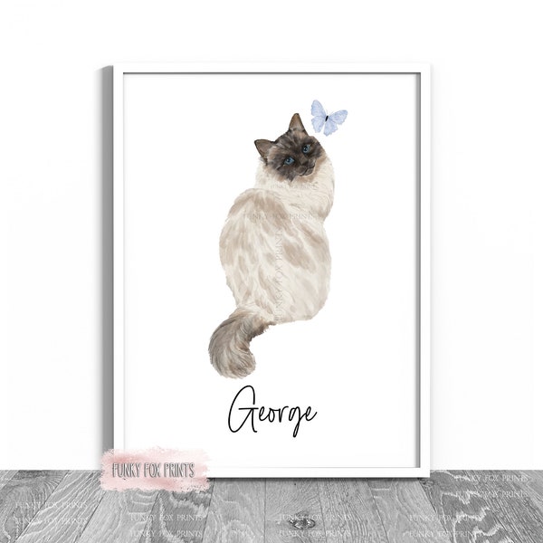 Personalised Cat Print | Pet Loss Gift | Cat Memorial Gift | Sympathy Gift | Pet Loss Print | Rainbow Bridge Print | Condolence Gift