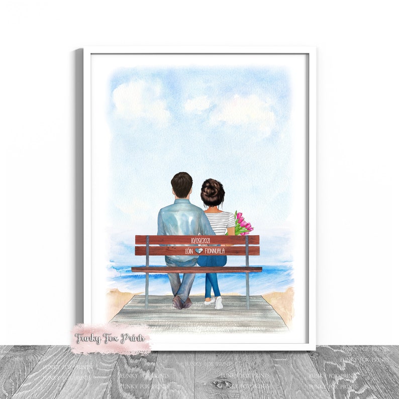 Personalised Gift For Engaged Couple Paper Anniversary Gift Engagement Gift Couple Gift Valentine's Day Christmas Gift image 1