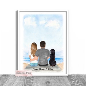 Owner & Pet Print Dog Print Family Pet Print Pet Loss Print Personalised Dog Cat Print Mother's Day Gift Valentine's Day image 1