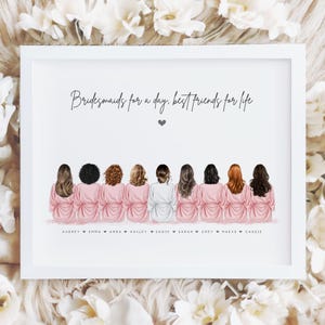 Personalised Wedding Gift | Bride Gift From Bridesmaids | Bridesmaid Print | Bridesmaid Gift | Custom Bridal Party Gift | Bridal Party Print