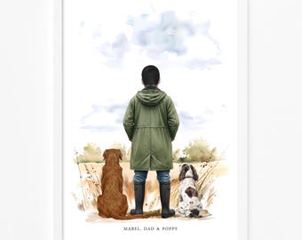 Impresión personalizada de granjero y mascota / Regalo de cumpleaños para papá / Regalo para el abuelo / Regalo del Día del Padre / Regalo personalizado para papá / Regalo de aniversario para el esposo