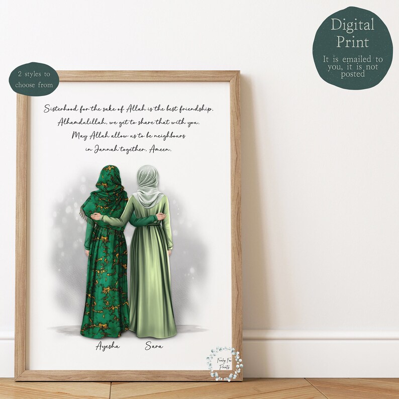 Muslim Friendship Eid Gift Sisters In Deen Alhamdulillah Muslim Sisterhood Sisters In Religion Islamic Gift image 2