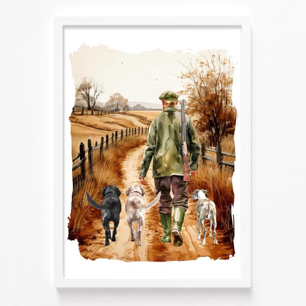 Impresión personalizada de granjero y mascota / Regalo de cumpleaños para papá / Regalo para el abuelo / Regalo del Día del Padre / Regalo personalizado para papá / Regalo de Navidad para el esposo