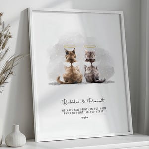 Cat Memorial Print | Pet Loss Gift Ideas | Cat Bereavement Gift | Cat Loss Gift | Sympathy Gift | Rainbow Bridge Cat Print | Condolence Gift