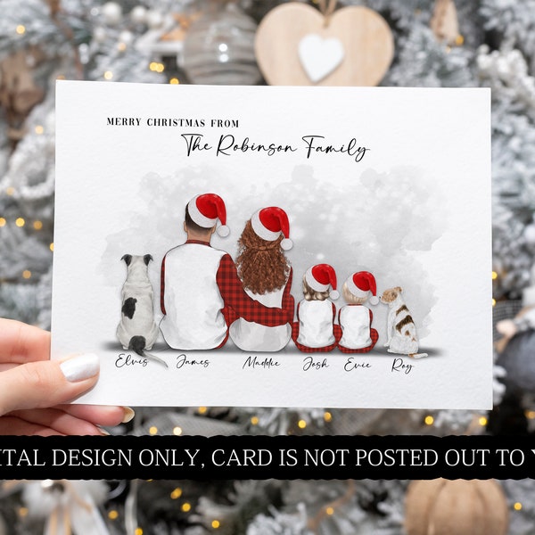 Print Your Own Christmas Cards | Emailed To You | Personalised Family & Pet DIGITAL Design | Custom Family Card Design | Family Christmas