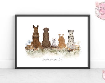 Gepersonaliseerde huisdierenprint | Hondenherdenkingsprint | Cadeau rouw na verlies hond | Huisdieraandenken | Cadeau huisdierverlies | Aangepaste hondenprint • Huisdiermuurkunst